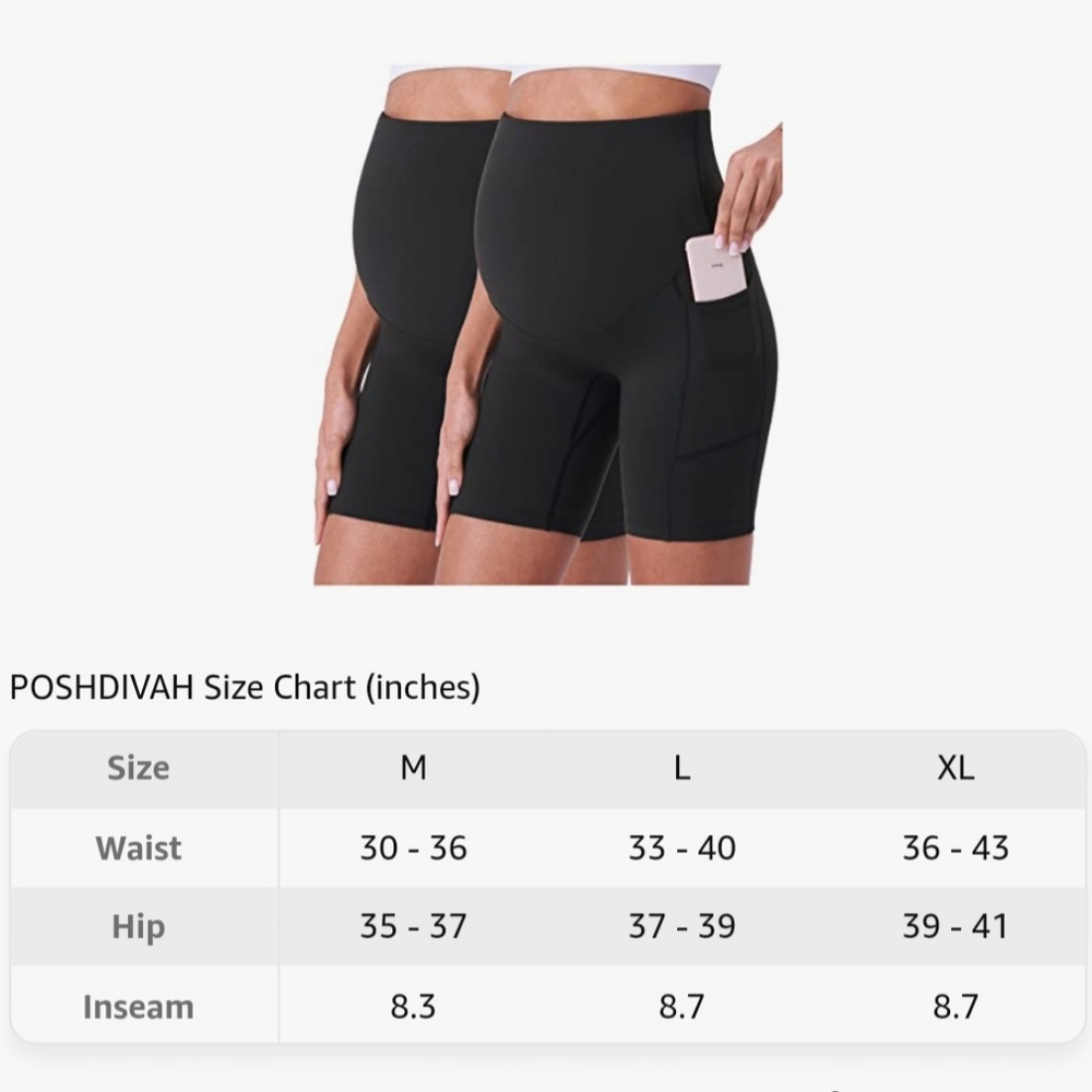 Maternity Biker Shorts - Set of 2 - Picture 9 of 10